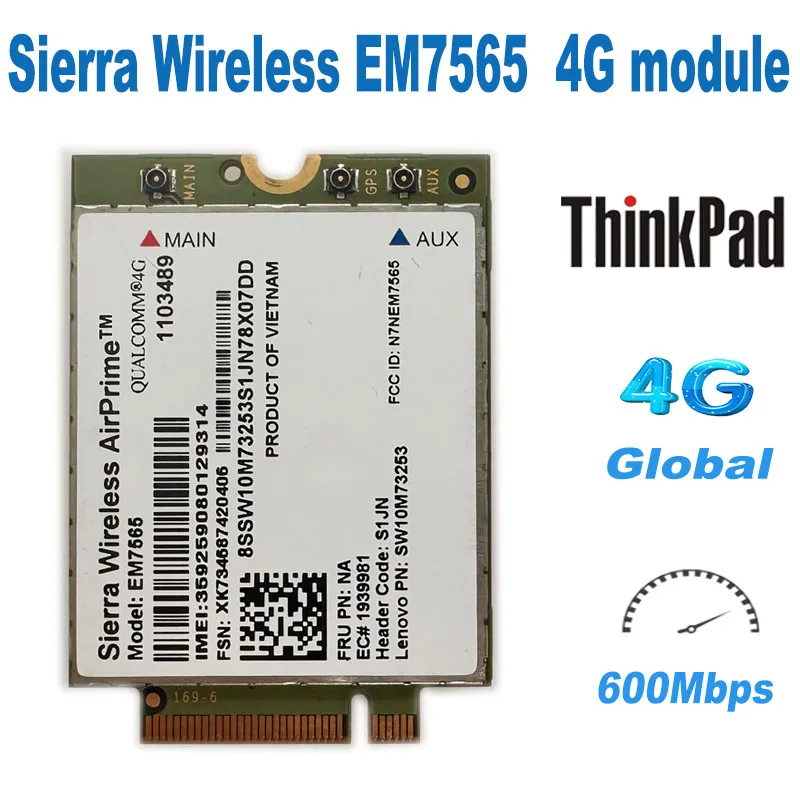 WDXUN for Wireless EM7565 LTE-Advanced Pro Module Cat-12 Global Connectivity with 3G Fallback for Thinkpad Carbon X1 6th Laptop
WDXUN for Wireless EM7565 LTE-Advanced Pro Module Cat-12 Global Connectivity with 3G Fallback for Thinkpad Carbon X1 6th Laptop