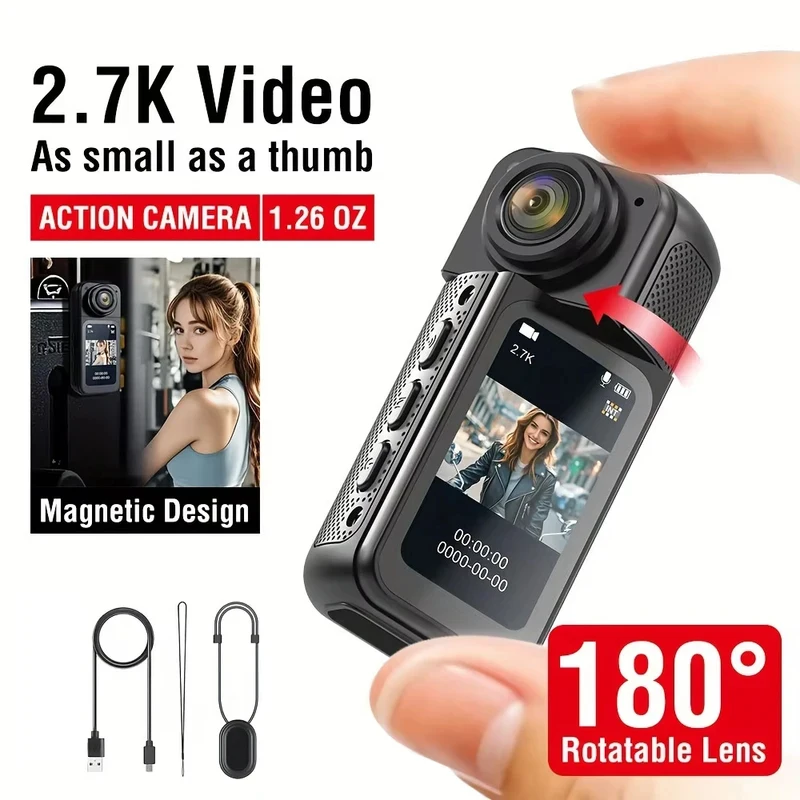 Motorcycle Mini Recorder 2.7K Finger Action Camera Lightweight POV With Magnetic Belt 1.47 inch IPS Screen Bicycle Vlog Pet Cam
Motorcycle Mini Recorder 2.7K Finger Action Camera Lightweight POV With Magnetic Belt 1.47 inch IPS Screen Bicycle Vlog Pet Cam