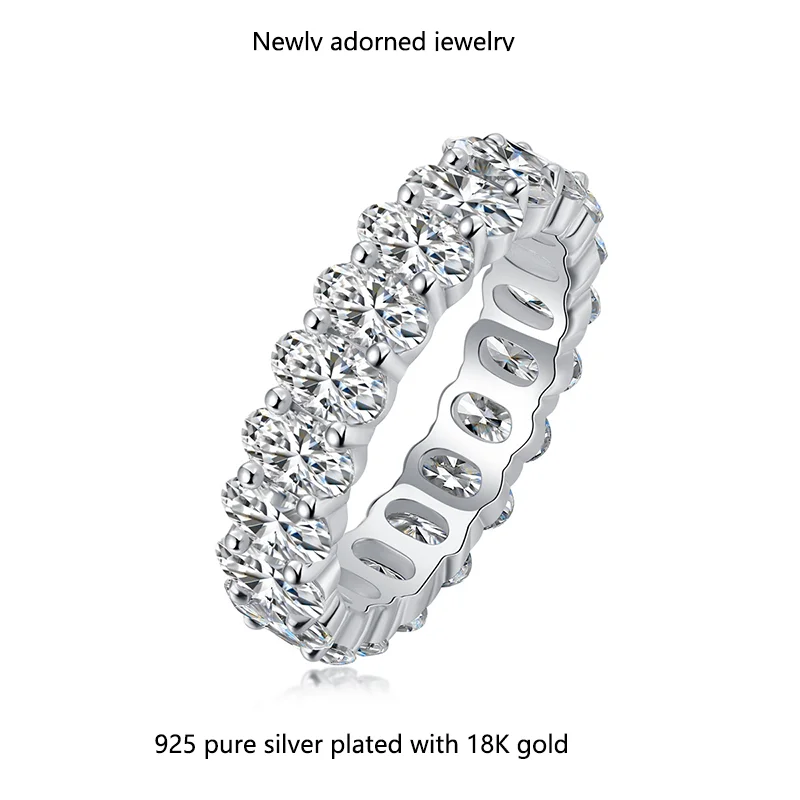 Cross-border pure silver female egg-shaped fashionable luxury INS stacked dazzling moissanite wedding ring
Cross-border pure silver female egg-shaped fashionable luxury INS stacked dazzling moissanite wedding ring