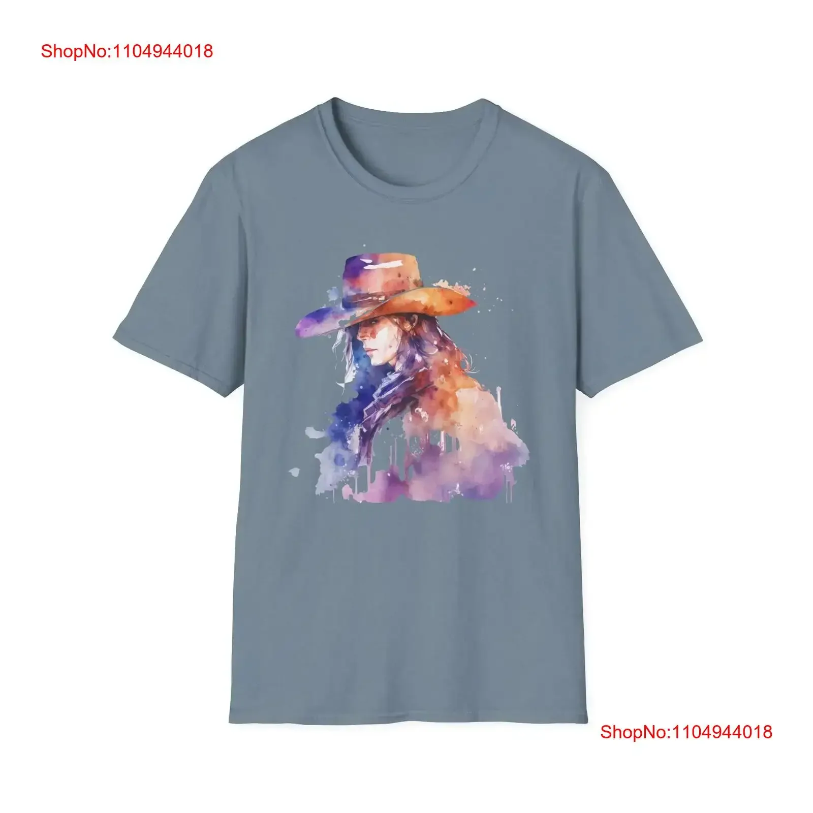 Cowgirl Watercolor Softstyle T Shirt Pastel Abstract Western Cowboy Hat Design Rodeo Country Apparel vintage Washed fashion
Cowgirl Watercolor Softstyle T Shirt Pastel Abstract Western Cowboy Hat Design Rodeo Country Apparel vintage Washed fashion