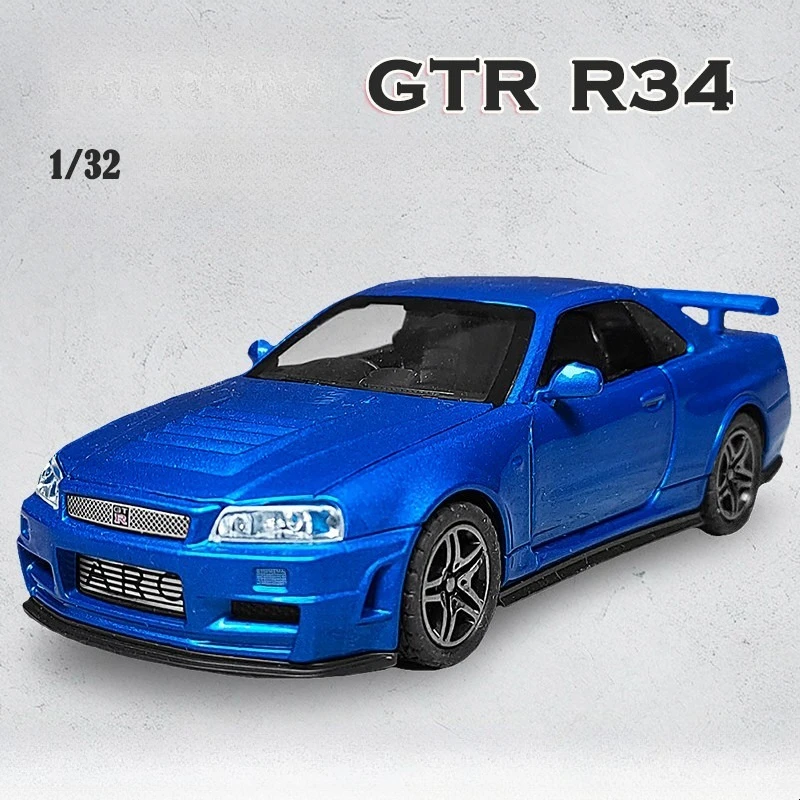 1:32 GTR R34 Sports Car Model Diecast Metal Toy Vehicles Car Model Sound Light Collection Toy Gift
1:32 GTR R34 Sports Car Model Diecast Metal Toy Vehicles Car Model Sound Light Collection Toy Gift