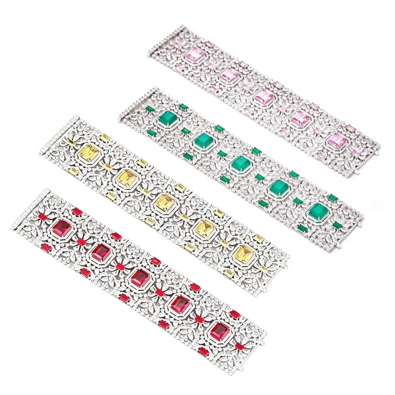 Vintage Style 4 Colors Wide Chain Bracelet Women Lady Inlay Pear Cubic Zircon Synthetic Gemstone Hollow Out Party Bangle
Vintage Style 4 Colors Wide Chain Bracelet Women Lady Inlay Pear Cubic Zircon Synthetic Gemstone Hollow Out Party Bangle