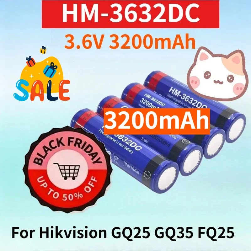 New 3200mAh 3.6V HM-3632DC for Hikvision GQ25 GQ35 FQ25 Thermal Imaging Search Devices Battery Rechargeable Lithium Battery
New 3200mAh 3.6V HM-3632DC for Hikvision GQ25 GQ35 FQ25 Thermal Imaging Search Devices Battery Rechargeable Lithium Battery