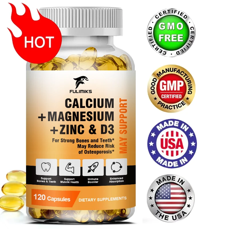 Кальций 1000 мг + магний 400 мг + D3 + цинк, комплексная добавка для здоровья костей и иммунитета, суперпоглощение, 120 капсул
Кальций 1000 мг + магний 400 мг + D3 + цинк, комплексная добавка для здоровья костей и иммунитета, суперпоглощение, 120 капсул