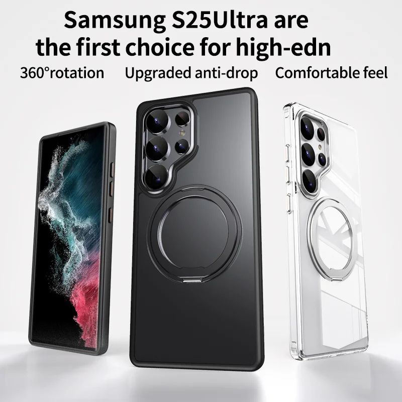 Transparent Phone Case for Samsung S25 Ultra S24Plus S24 S23 With Magnetic MagSafe Rotating Bracket Shock Proof Protective Cover
Transparent Phone Case for Samsung S25 Ultra S24Plus S24 S23 With Magnetic MagSafe Rotating Bracket Shock Proof Protective Cover
