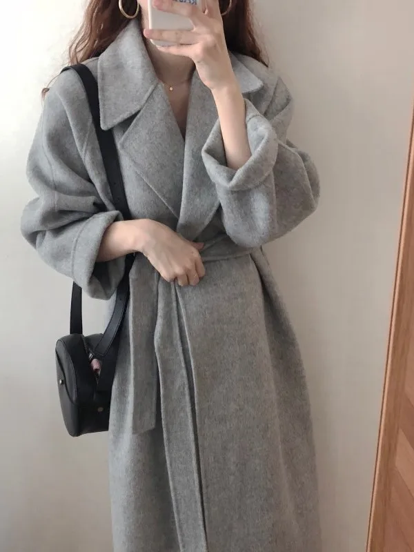 Ele Long Woolen Coat Women's Autumn Winter Faion Trend Classic Sli Karst Material Coat with Belt for Busin Commute
Ele Long Woolen Coat Women's Autumn Winter Faion Trend Classic Sli Karst Material Coat with Belt for Busin Commute