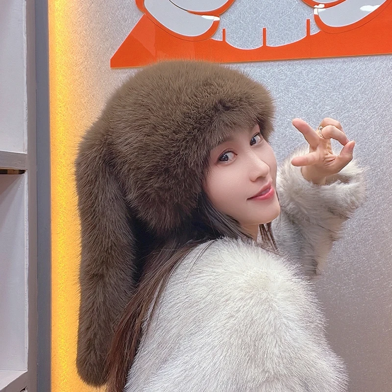 Женская шапка из искусственного меха с длинными ушками, шапка-авиатор с ушками, зимние клапаны, лыжная шапка, новые шапки-бомберы, русская лыжная шапка, шапки из искусственного меха
Женская шапка из искусственного меха с длинными ушками, шапка-авиатор с ушками, зимние клапаны, лыжная шапка, новые шапки-бомберы, русская лыжная шапка, шапки из искусственного меха