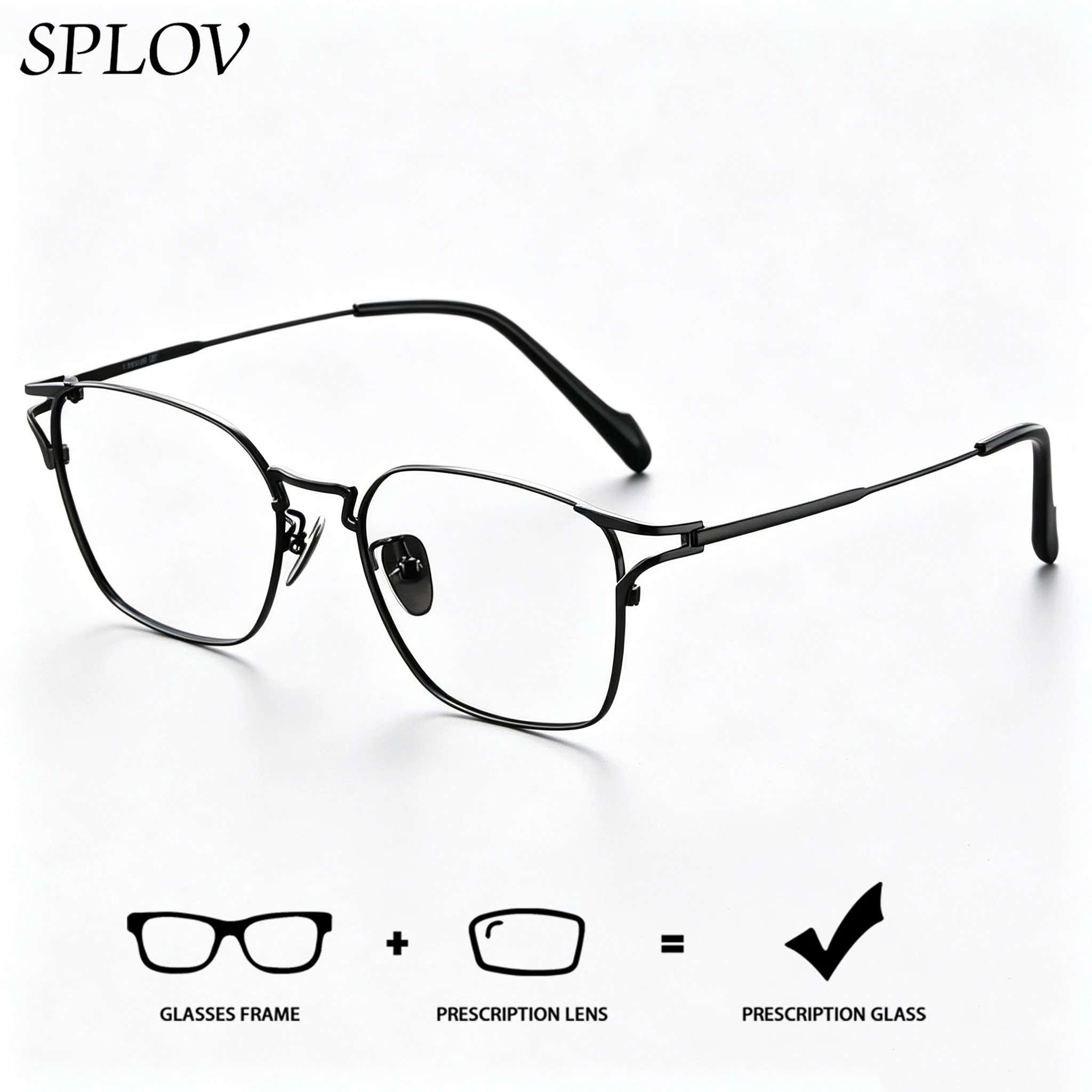 SPLOV Retro Titanium Unisex Prescription Glasses Custom Anti Blue Light Progressive Lenses for Myopia Hyperopia
SPLOV Retro Titanium Unisex Prescription Glasses Custom Anti Blue Light Progressive Lenses for Myopia Hyperopia