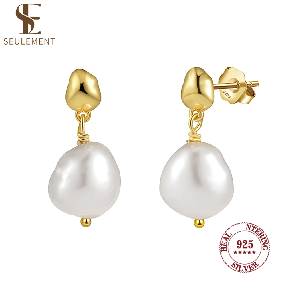 Seulement Natural Freshwater Baroque Pearl Drop Earrings Simple Classic 925 Sterling Silver Female Jewelry Accessories
Seulement Natural Freshwater Baroque Pearl Drop Earrings Simple Classic 925 Sterling Silver Female Jewelry Accessories