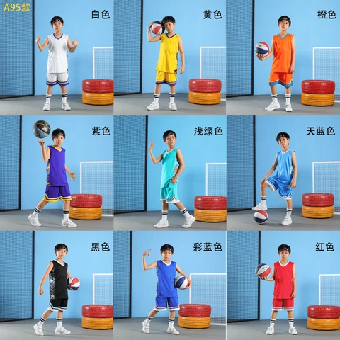 Camiseta de baloncesto para niños, uniforme de entrenamiento de secado rápido, Kit de ropa deportiva, chándal para niños y niñas, traje deportivo