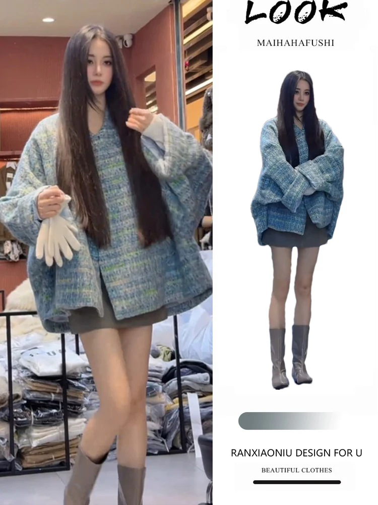 Women's Winter Faion Set High Waist Skirt Plaid Loose Coat Two-Piece Suit Casual Sle Long Sve Mid-Length Coat
Women's Winter Faion Set High Waist Skirt Plaid Loose Coat Two-Piece Suit Casual Sle Long Sve Mid-Length Coat
