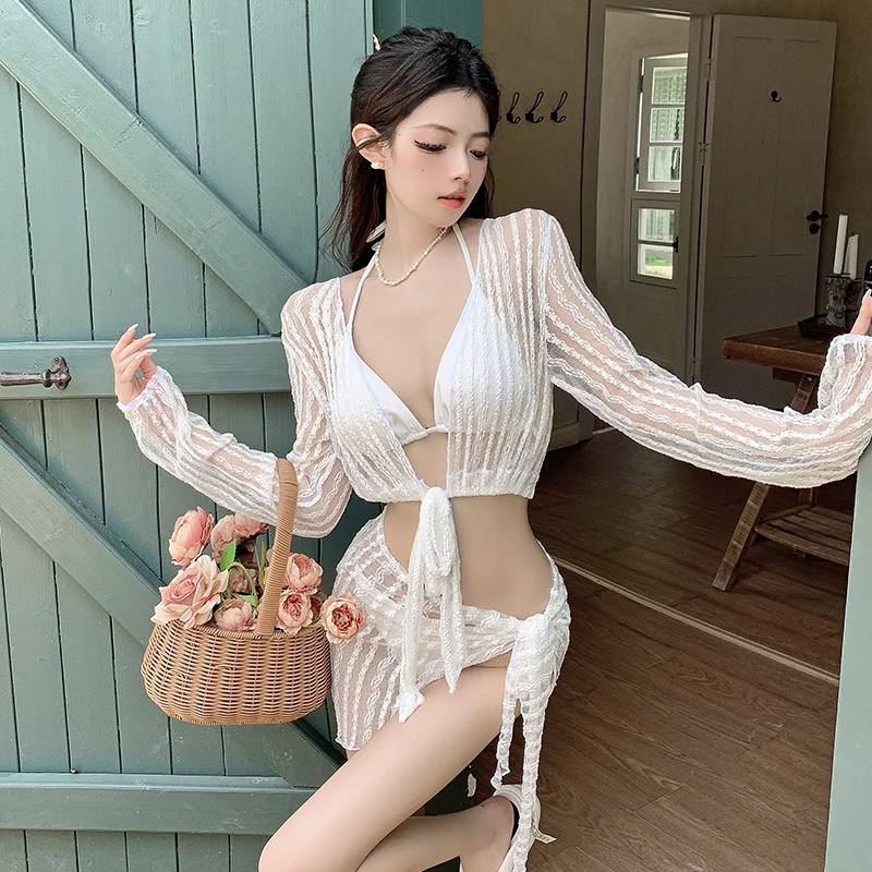 Fairy Bikini with Lace-up for Women, Sexy Three Point, High Grade Split, 4 Piece Cover Up, Beach Vacation Swimwear
Fairy Bikini with Lace-up for Women, Sexy Three Point, High Grade Split, 4 Piece Cover Up, Beach Vacation Swimwear