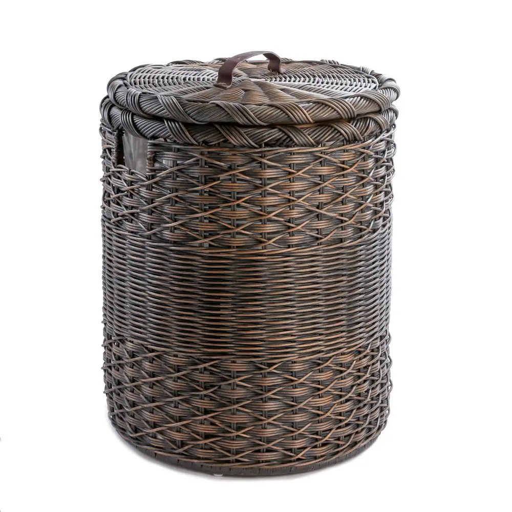 Round Wicker Laundry Hamper, Extra Large, 23 in Dia x 28 in H 4.6 cuft capacity, Antique Walnut Brown includes removable fabric
Round Wicker Laundry Hamper, Extra Large, 23 in Dia x 28 in H 4.6 cuft capacity, Antique Walnut Brown includes removable fabric
