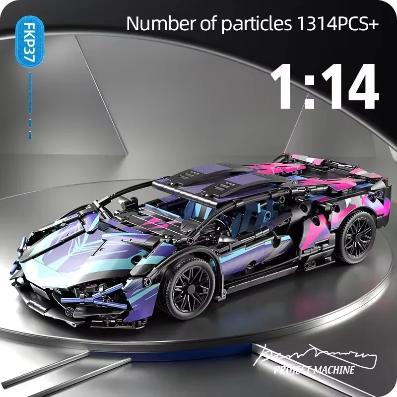 1:14 Scale Cyberpunk Gradient Supercar Building Blocks, Technical MOC Racing Car Model, DIY Assembly Bricks Toy for Kids Adults
1:14 Scale Cyberpunk Gradient Supercar Building Blocks, Technical MOC Racing Car Model, DIY Assembly Bricks Toy for Kids Adults