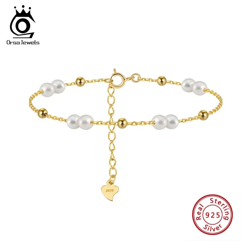 ORSA JEWELS 925 Sterling Silver Pearls Chain Bracelet Vinatge 14K Gold Pearl Beads Bracelet on Hand Female Party Jewelry GPB40
ORSA JEWELS 925 Sterling Silver Pearls Chain Bracelet Vinatge 14K Gold Pearl Beads Bracelet on Hand Female Party Jewelry GPB40