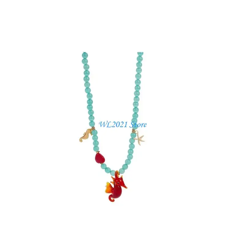 G5GC Elegant Ceramic Glass Necklace Handmade Summer Jewelry For Everyday Wear
G5GC Elegant Ceramic Glass Necklace Handmade Summer Jewelry For Everyday Wear