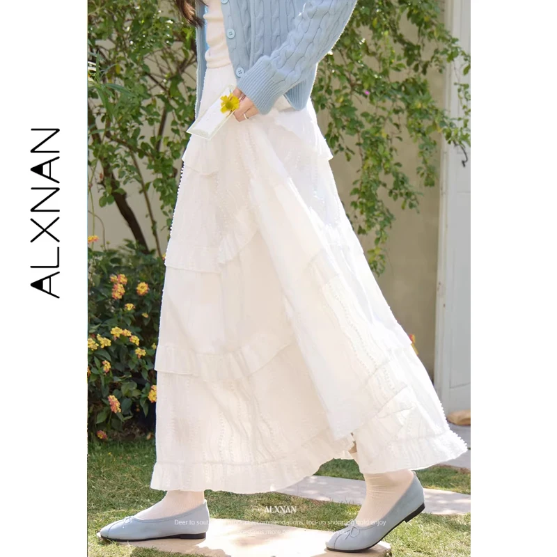 ALXNAN Women's Long Skirt 2026 Trend White Elegant High Waist A-line Skirt Casual Loose-fit Holiday Beach Female Clothing L61805
ALXNAN Women's Long Skirt 2026 Trend White Elegant High Waist A-line Skirt Casual Loose-fit Holiday Beach Female Clothing L61805
