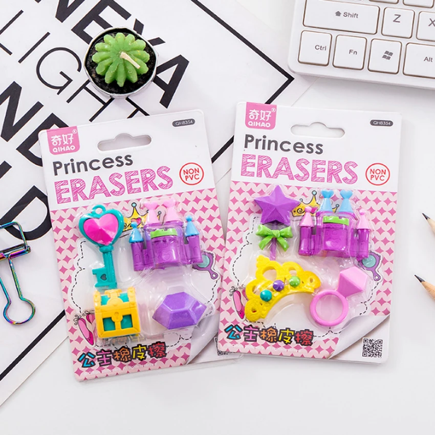 4pcs/lot Cute Princess Castle Crown Diamond Wand Treasure Box Girls Rubber Pencil Erasers School Prizes Kid Gifts
4pcs/lot Cute Princess Castle Crown Diamond Wand Treasure Box Girls Rubber Pencil Erasers School Prizes Kid Gifts