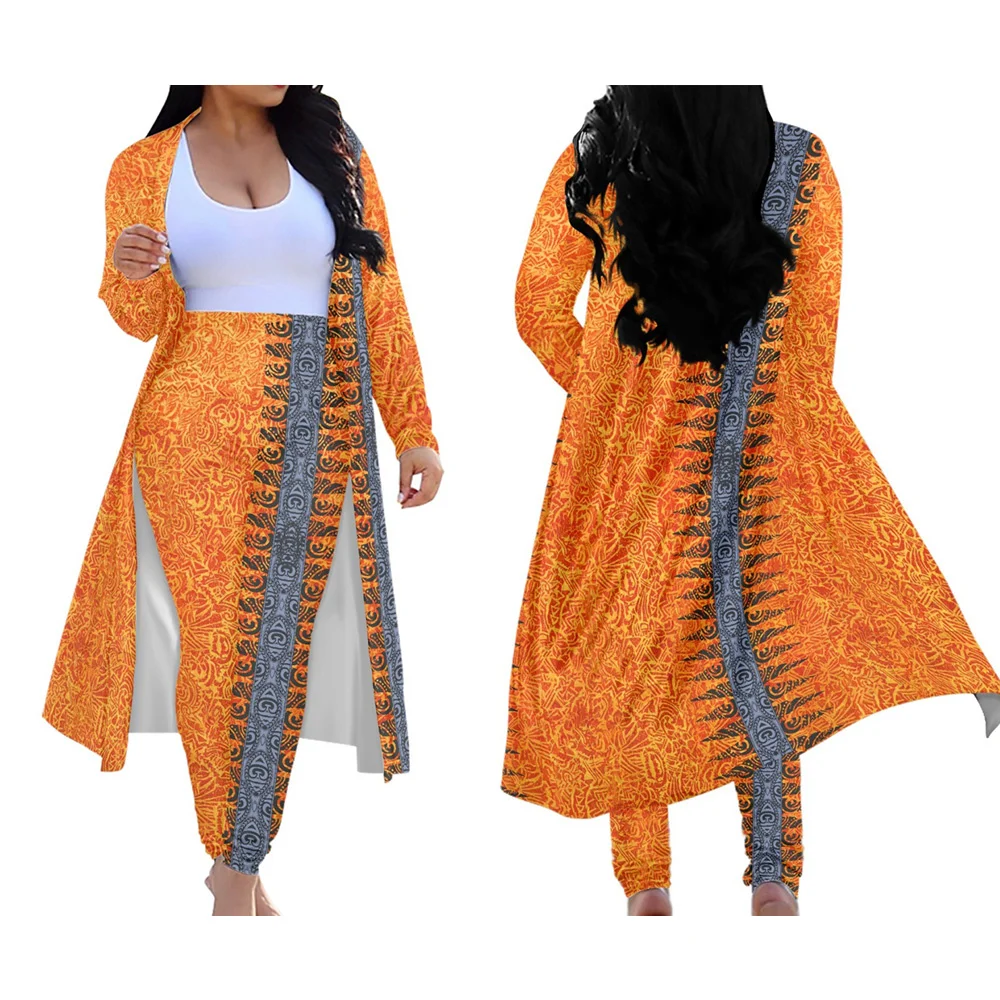 Skinny Long Pants Two Suits Outfits Polynesian Tribal Samoa Tapa Print Custom Fashion Casual 2 Piece Set Women Kimono Cardigan
Skinny Long Pants Two Suits Outfits Polynesian Tribal Samoa Tapa Print Custom Fashion Casual 2 Piece Set Women Kimono Cardigan