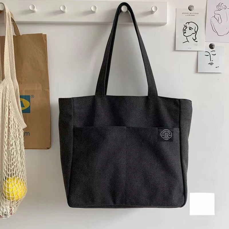 Women Canvas Tote Bag Solid Color Designer Ladies Casual Handbag Shoulder Bag Large Capacity Cotton Reusable Shopping Beach Bag
Women Canvas Tote Bag Solid Color Designer Ladies Casual Handbag Shoulder Bag Large Capacity Cotton Reusable Shopping Beach Bag
