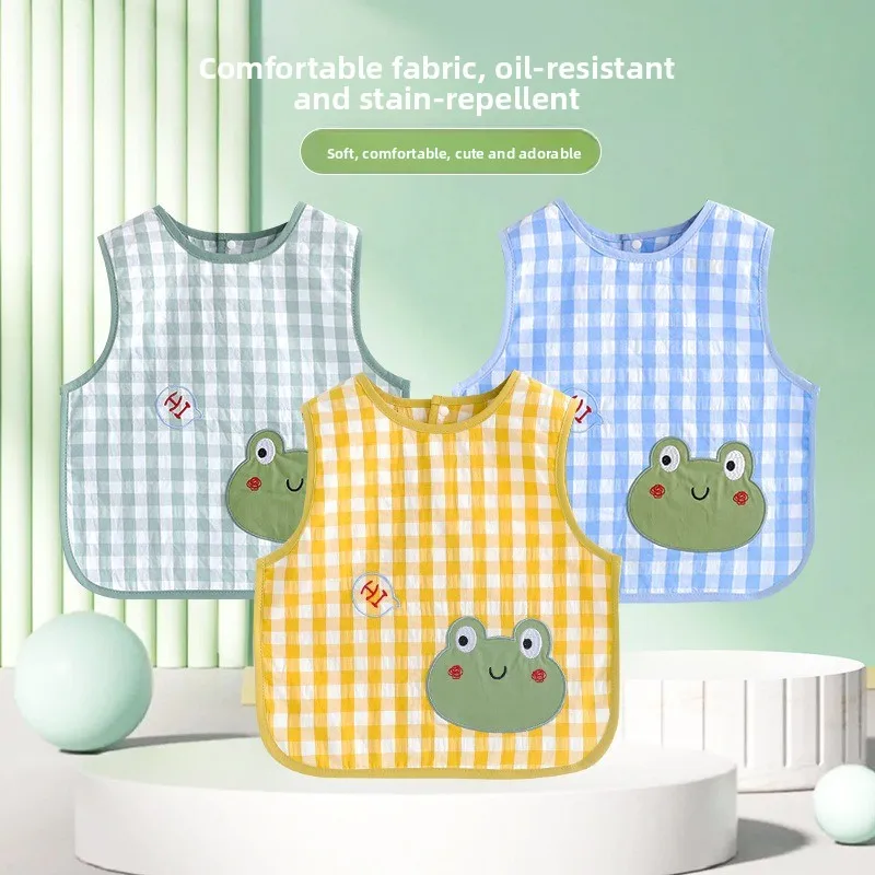 Cartoon Plaid Sleeveless Waterproof Eating Cover for Infants and Young Babies Feeding Protective Clothing Bib
Cartoon Plaid Sleeveless Waterproof Eating Cover for Infants and Young Babies Feeding Protective Clothing Bib