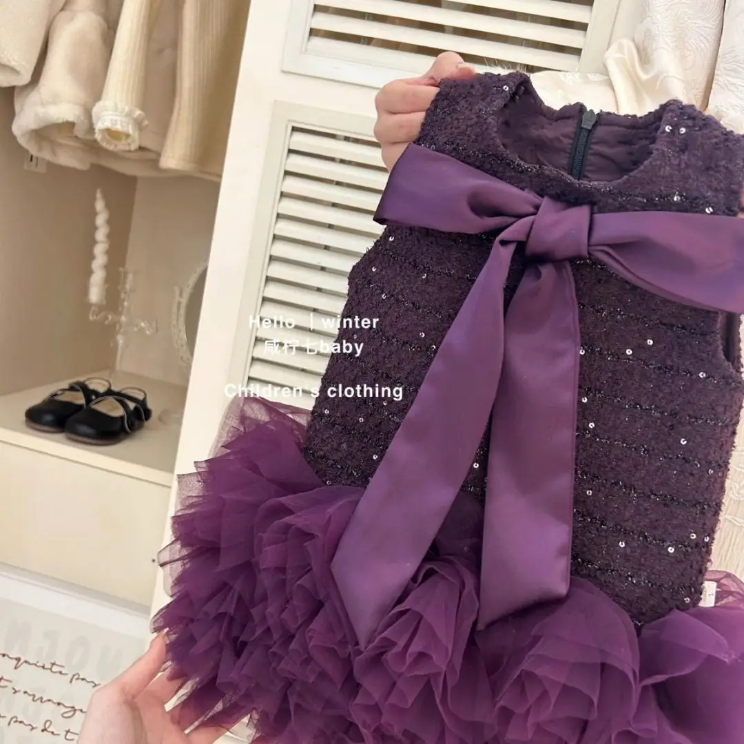 Baby Girls New Year Dress Autumn/Winter Collection Children's Fragrant Style Bow Style Birthday Princess Dress
Baby Girls New Year Dress Autumn/Winter Collection Children's Fragrant Style Bow Style Birthday Princess Dress