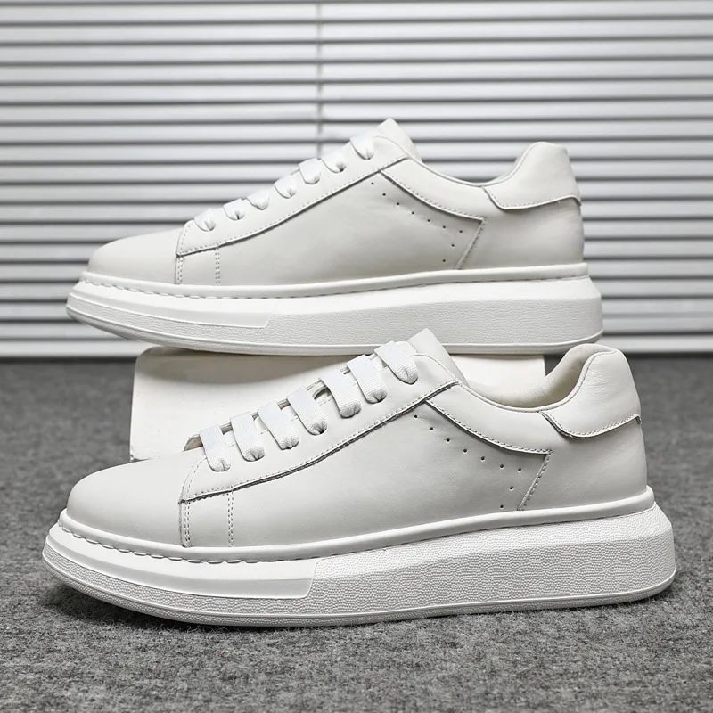 Korean style mens casual black white shoes lace-up flats platform shoe breathable genuine leather sneakers street style footwear
Korean style mens casual black white shoes lace-up flats platform shoe breathable genuine leather sneakers street style footwear