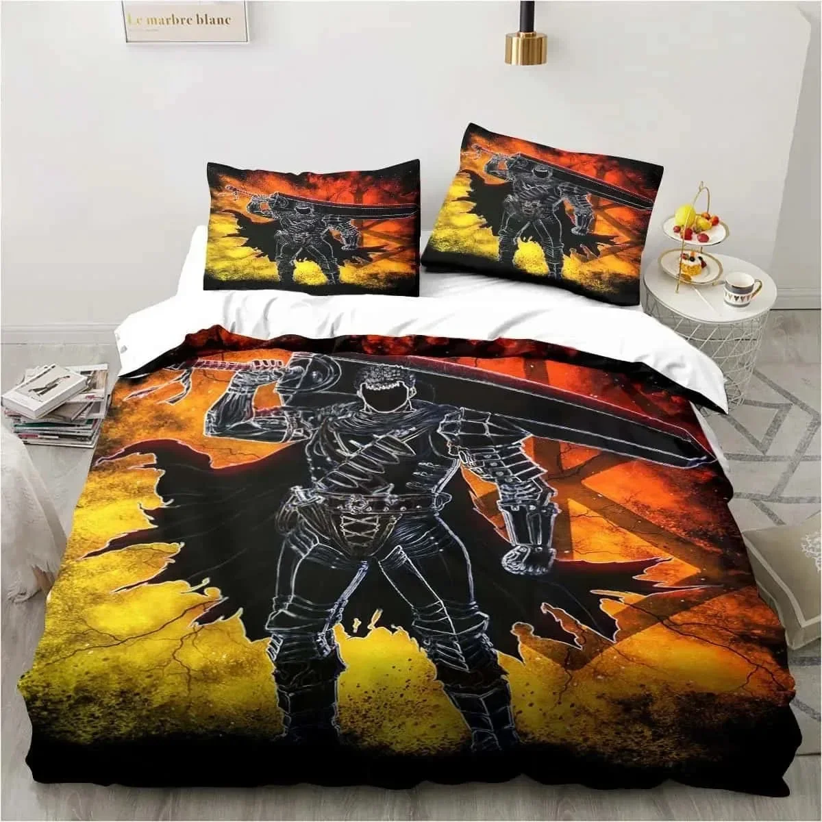 Anime Berserk Duvet Cover Set Single Double Size Bedding Set for Kids Teen Polyester Quilt Cover Set Home Textiles Movie Decor
Anime Berserk Duvet Cover Set Single Double Size Bedding Set for Kids Teen Polyester Quilt Cover Set Home Textiles Movie Decor