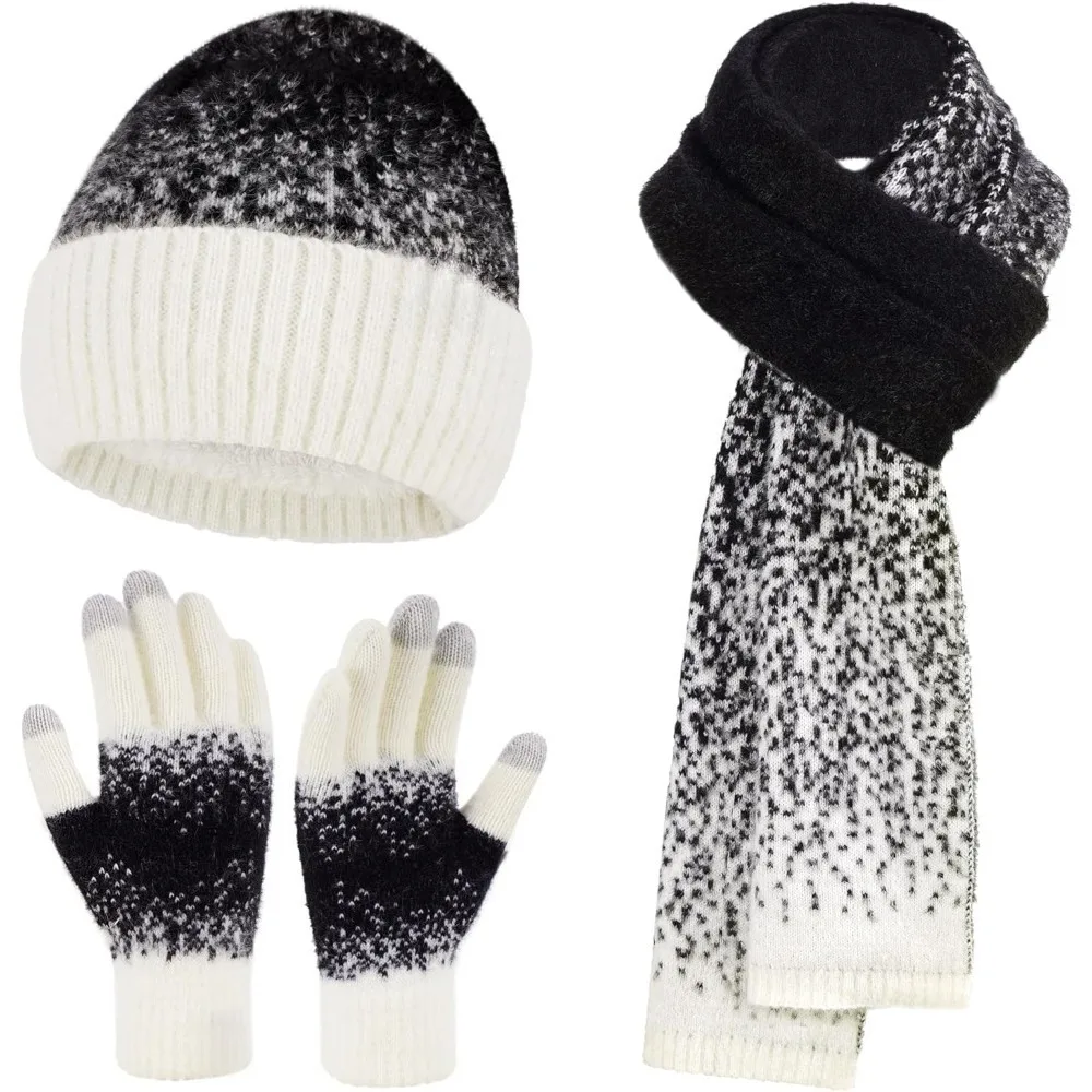 Womens Winter Knit Beanie Hats and Touchscreen Gloves Long Scarf Set with Warm Fleece Lined Skull Caps Scarves for Women
Womens Winter Knit Beanie Hats and Touchscreen Gloves Long Scarf Set with Warm Fleece Lined Skull Caps Scarves for Women