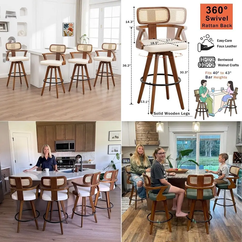 HOME Bar Stools Set of 3, Solid Wood Saddle Kitchen Stools with Grey PU Leather Cushion Counter Height Barstools with Wooden Ba
HOME Bar Stools Set of 3, Solid Wood Saddle Kitchen Stools with Grey PU Leather Cushion Counter Height Barstools with Wooden Ba