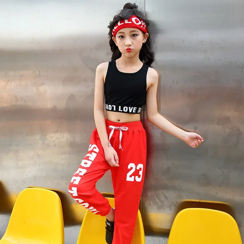 Children Jazz Dance Costumes Girls Modern Hip Hop Set Kids Summer Sport Suit Red Top + Pants Outfits Clothing
Children Jazz Dance Costumes Girls Modern Hip Hop Set Kids Summer Sport Suit Red Top + Pants Outfits Clothing