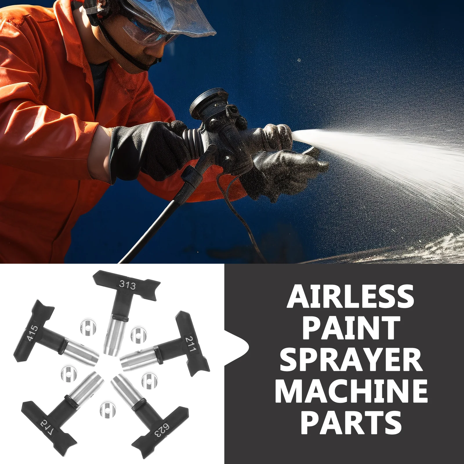 5Pcs Airless Sprayer Nozzle Tips Set 211 313 415 517 623 Fast Project Switching for Home and Industrial Use Paint
5Pcs Airless Sprayer Nozzle Tips Set 211 313 415 517 623 Fast Project Switching for Home and Industrial Use Paint