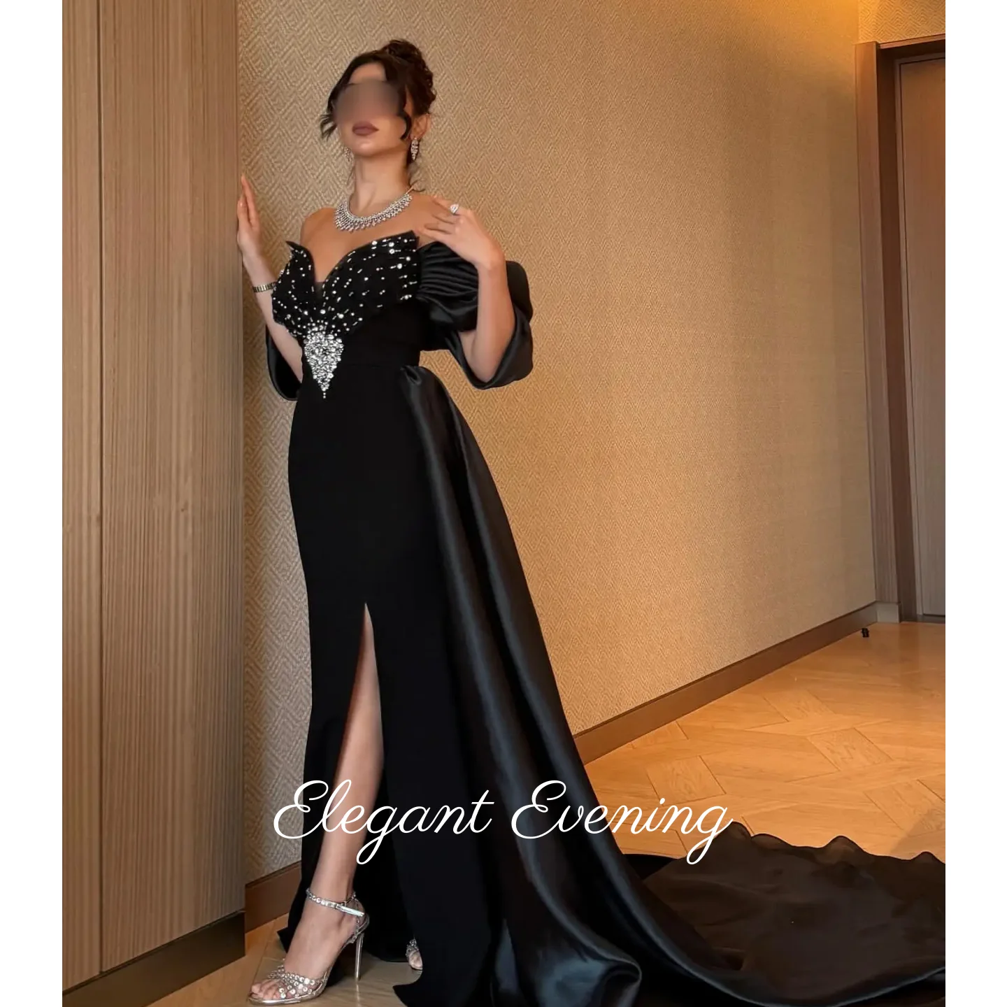 Черные платья для выпускного вечера с открытыми плечами, плиссированные бисером, индивидуальные вечерние платья в Саудовской Аравии длиной до пола, вечернее платье с разрезом по бокам
Черные платья для выпускного вечера с открытыми плечами, плиссированные бисером, индивидуальные вечерние платья в Саудовской Аравии длиной до пола, вечернее платье с разрезом по бокам