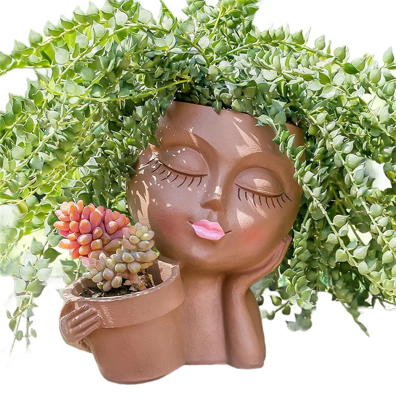 -A89Z Double For Flower Succulent Pots Face Planter Pots Head Planters-Drainage Hole For Indoor Outdoor Plants Garden
-A89Z Double For Flower Succulent Pots Face Planter Pots Head Planters-Drainage Hole For Indoor Outdoor Plants Garden