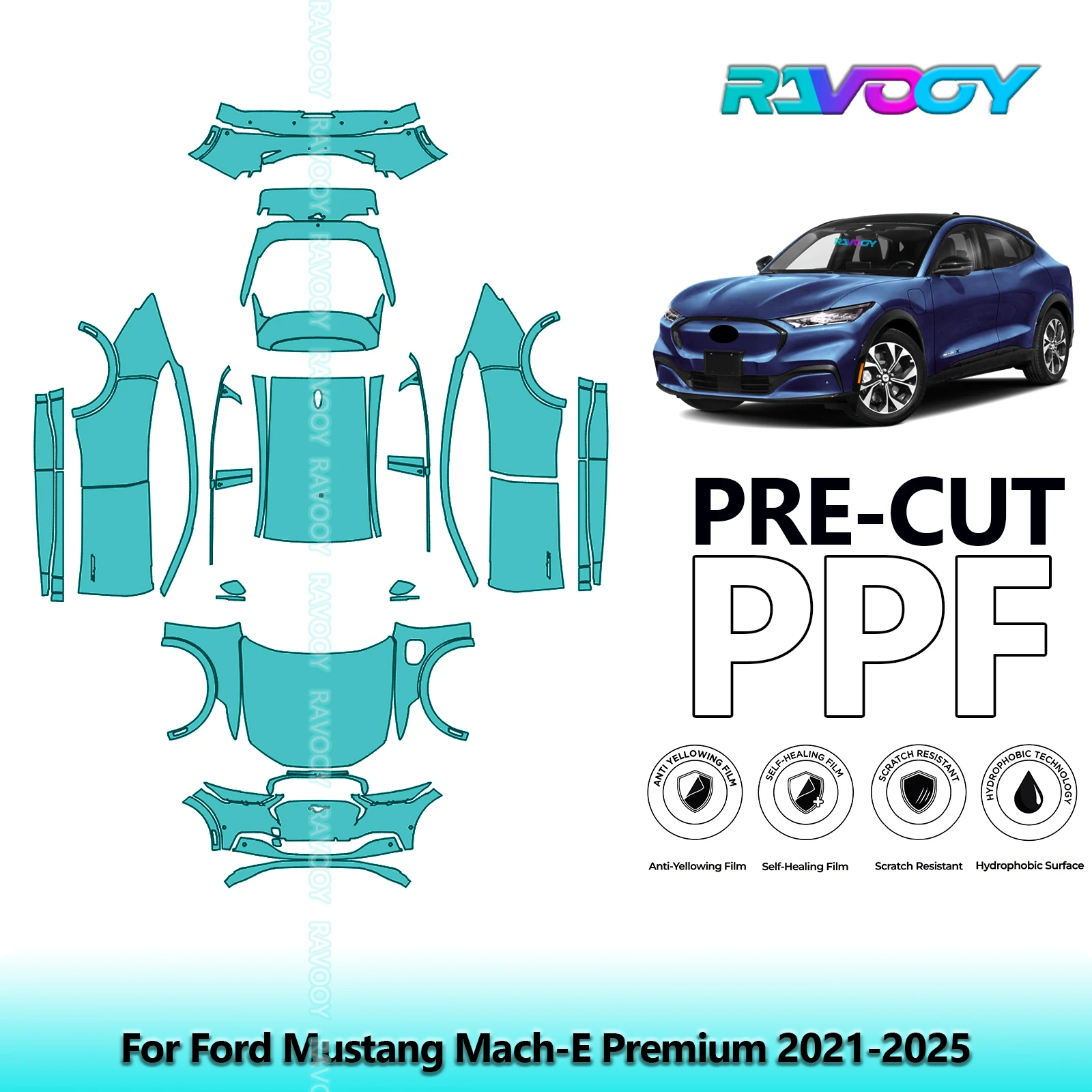 Car Precut PPF Paint Protection Film Full Vehicle For Ford Mustang Mach-E Premium 2021-2025
Car Precut PPF Paint Protection Film Full Vehicle For Ford Mustang Mach-E Premium 2021-2025