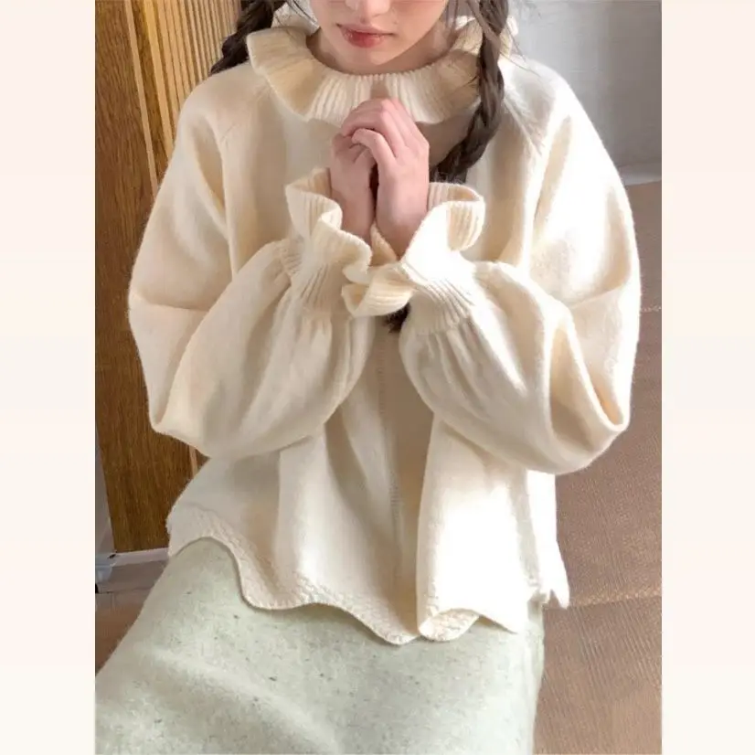 Японский корейский бежевый свободный однотонный свитер с лацканами, куртка с длинными рукавами, универсальный свитер, осенне-зимний топ для женщин
Японский корейский бежевый свободный однотонный свитер с лацканами, куртка с длинными рукавами, универсальный свитер, осенне-зимний топ для женщин