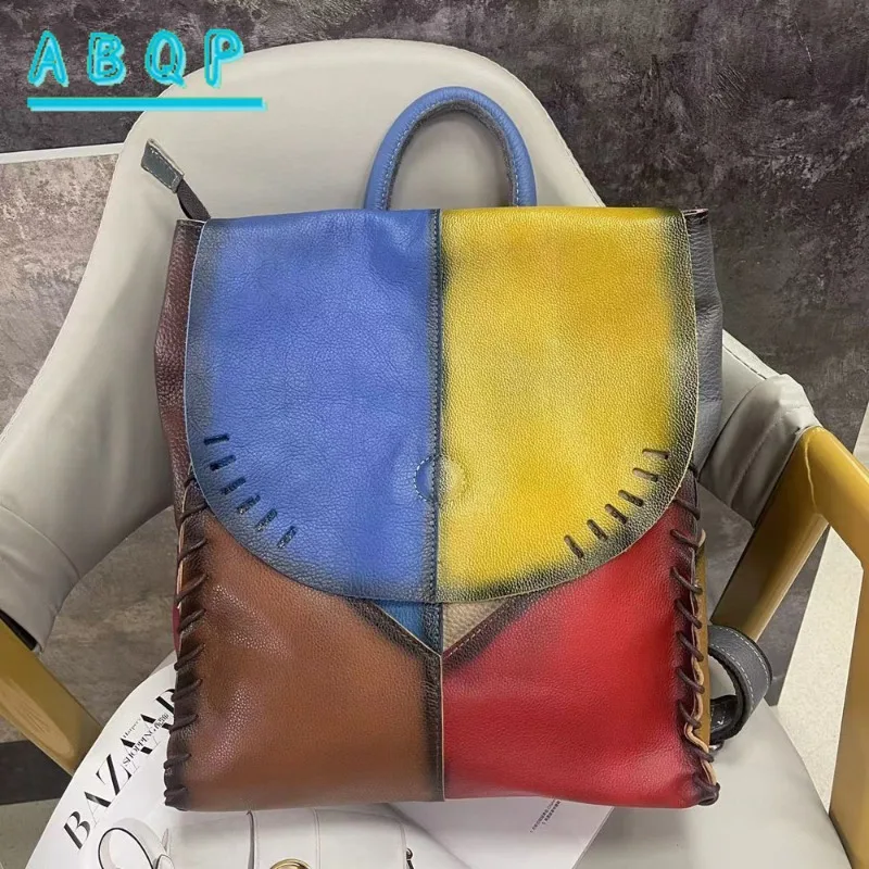 Women's Backpack Luxury Brand Genuine Leather Women's Backpack Handmade Stitching Colorful Fashion Travel Backpack High Quality
Women's Backpack Luxury Brand Genuine Leather Women's Backpack Handmade Stitching Colorful Fashion Travel Backpack High Quality