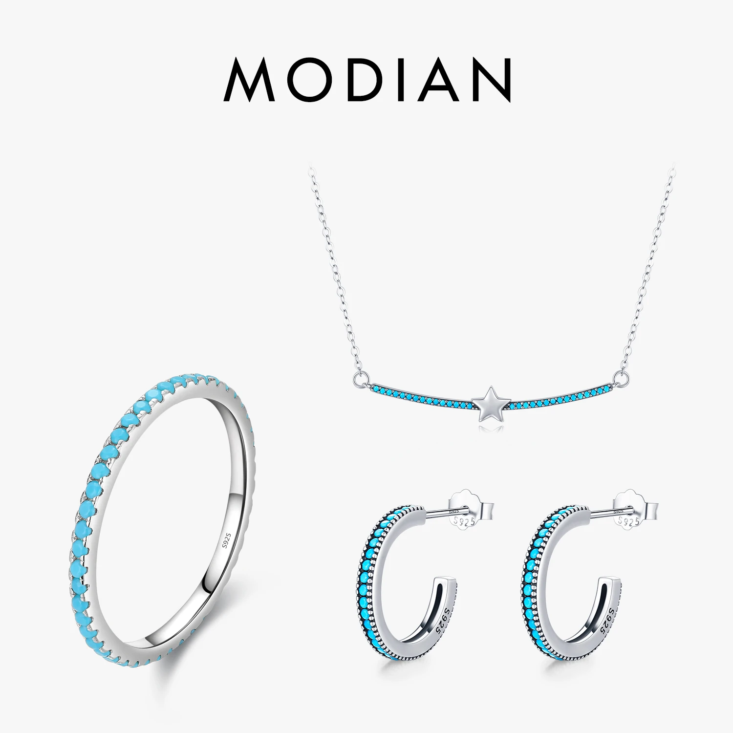 Modian Real 925 Sterling Silver Trendy Natural Turquoise Jewelry Set Simple Ring Vintage Necklace For Women Earrings Jewelry
Modian Real 925 Sterling Silver Trendy Natural Turquoise Jewelry Set Simple Ring Vintage Necklace For Women Earrings Jewelry