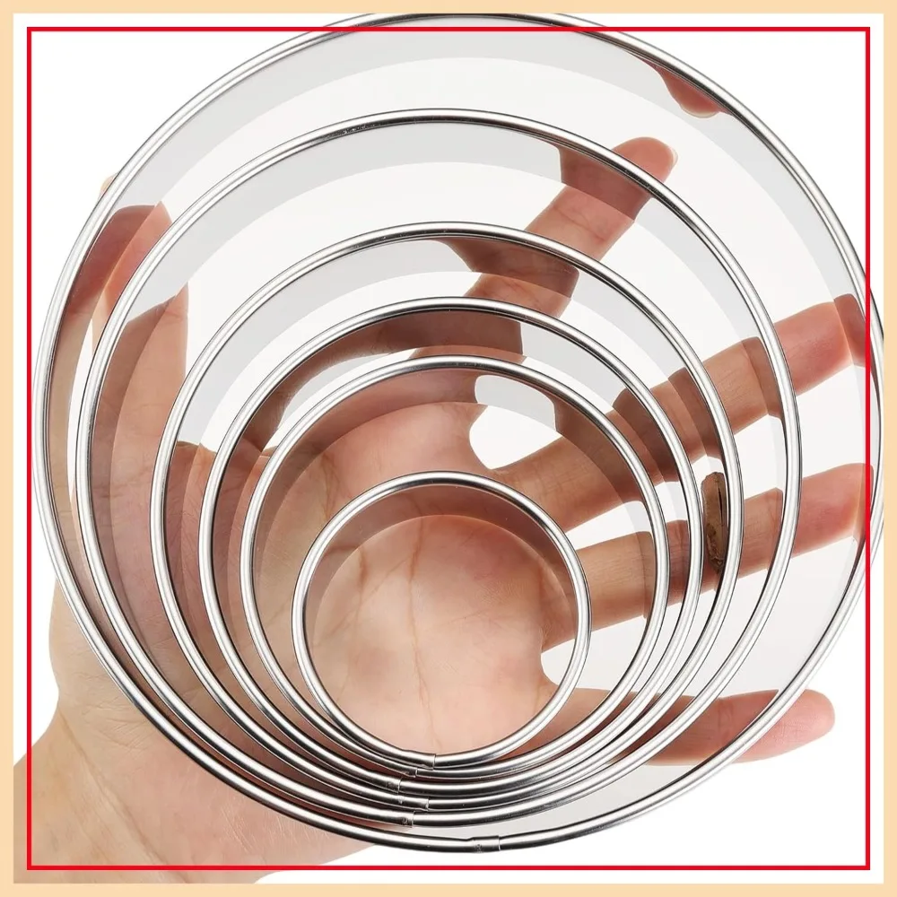 6 Pcs Round Cookie Cutters Set, 2-6 Inch Stainless Steel for Baking, Pastry, Donuts, Fondant
6 Pcs Round Cookie Cutters Set, 2-6 Inch Stainless Steel for Baking, Pastry, Donuts, Fondant