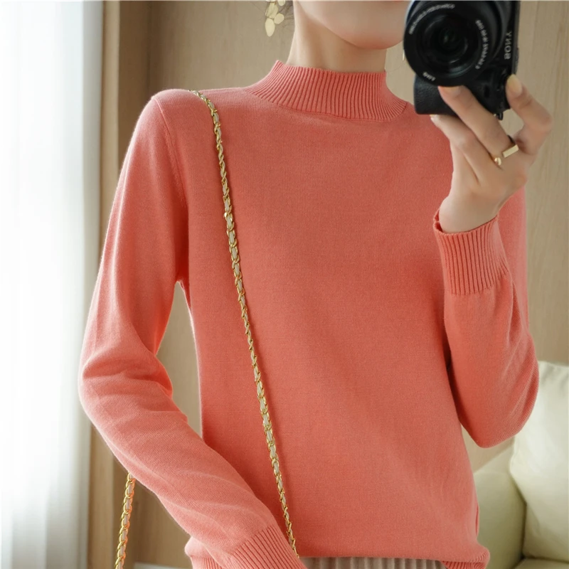 100% Pure Cotton Knitted Sweater Women's Thickened Long Sleeve Half High Collar Autumn Winter New Style Casual Loose Fit Top
100% Pure Cotton Knitted Sweater Women's Thickened Long Sleeve Half High Collar Autumn Winter New Style Casual Loose Fit Top