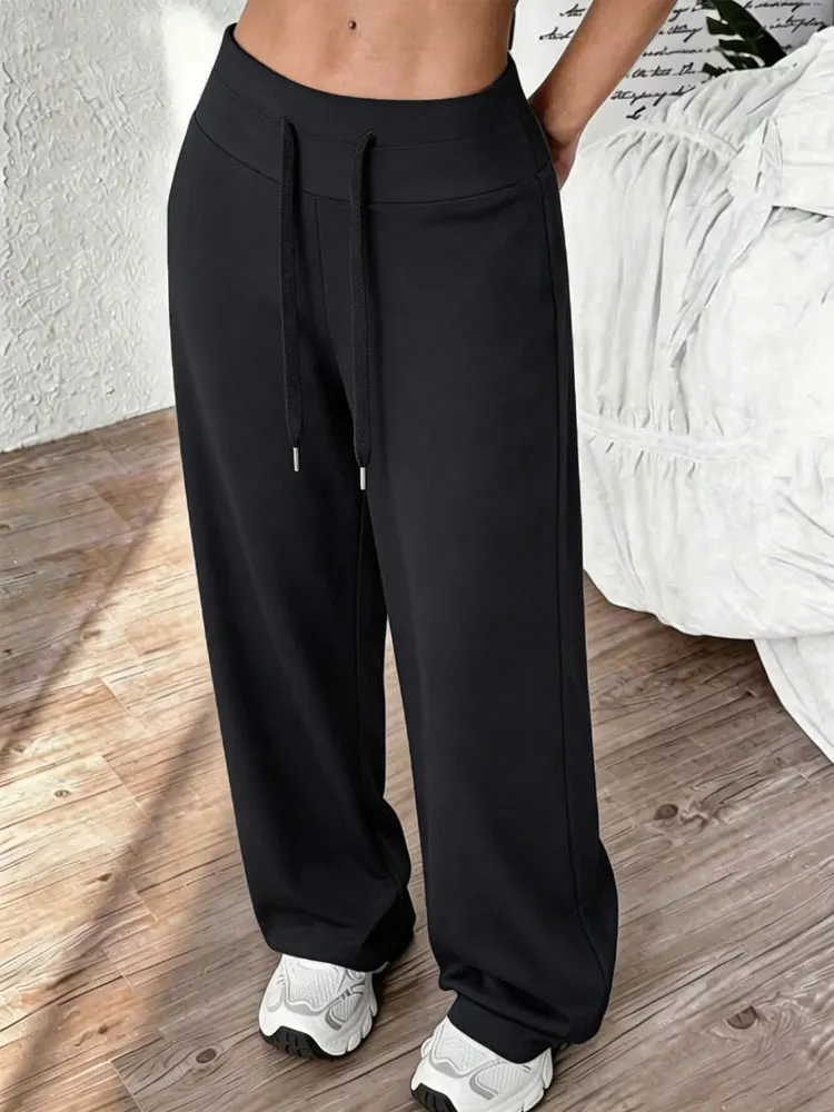 Womens Drawstring Wide Leg Yoga Pants High Waist Straight Leg Leggings Breathable Loose Trousers For Gym Running Fitness Sports
Womens Drawstring Wide Leg Yoga Pants High Waist Straight Leg Leggings Breathable Loose Trousers For Gym Running Fitness Sports