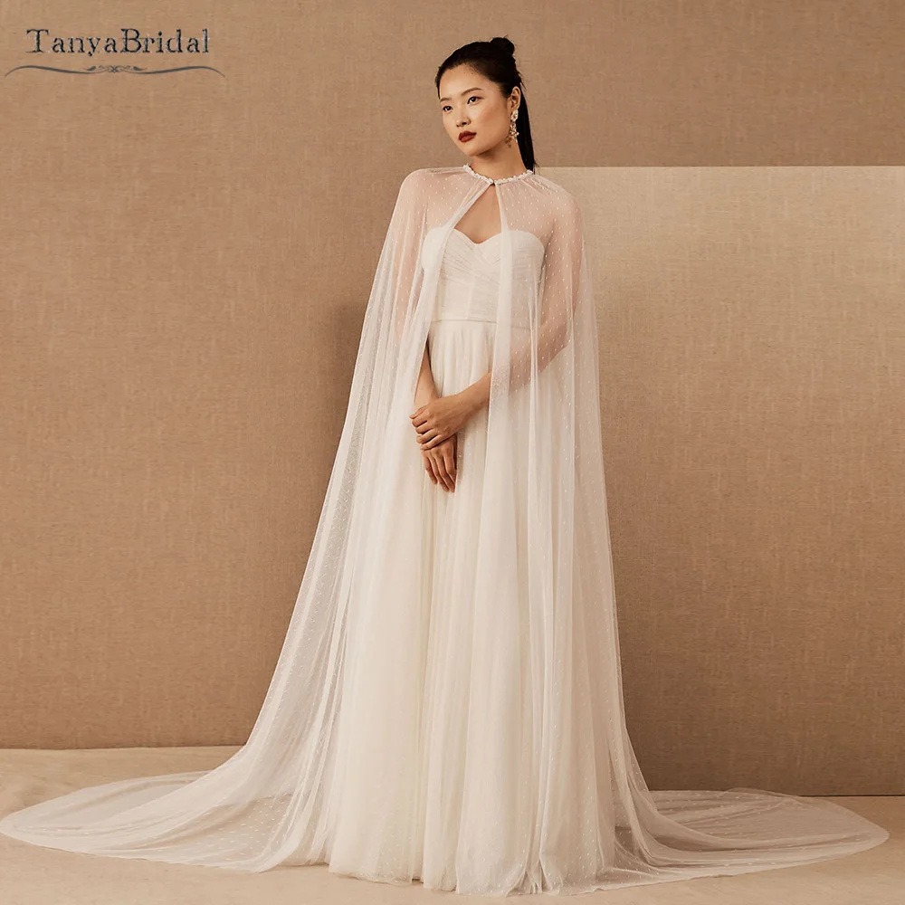 Dot Tulle Long Wedding Capes 2m Length Bridal Sjawl Romantic Jacket Two Layers with button DJ149
Dot Tulle Long Wedding Capes 2m Length Bridal Sjawl Romantic Jacket Two Layers with button DJ149