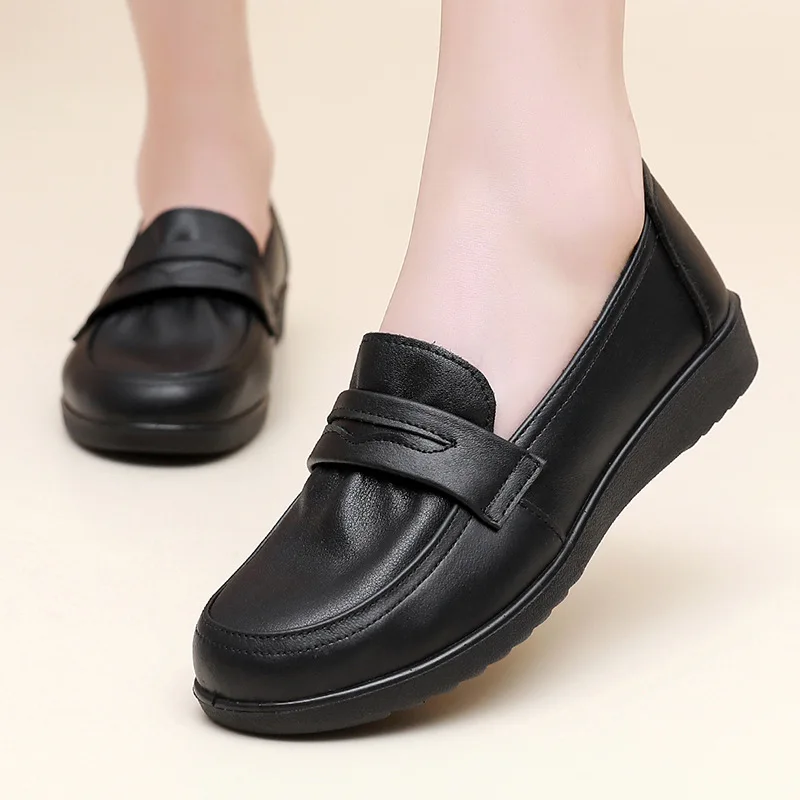 Black Leather Lace-Up Shoes For Women With Round Toe And Non Slip Thick Sole Comfortable Casual Office And Daily Walking Shoes
Black Leather Lace-Up Shoes For Women With Round Toe And Non Slip Thick Sole Comfortable Casual Office And Daily Walking Shoes