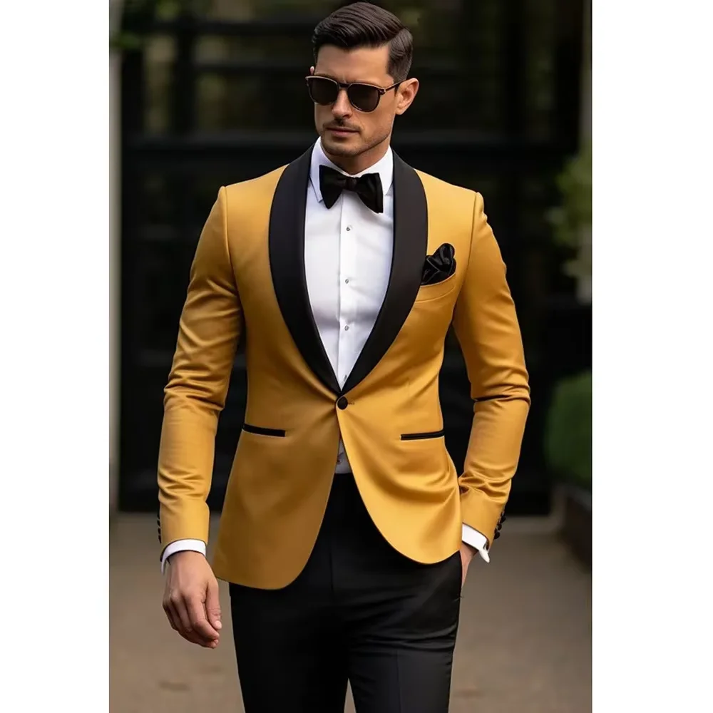 Elegant Yellow Men's Suits Blazer Formal One Button Shawl Lapel Slim Fit Male Clothing High Quality 2 Piece Jacket Pants Sets
Elegant Yellow Men's Suits Blazer Formal One Button Shawl Lapel Slim Fit Male Clothing High Quality 2 Piece Jacket Pants Sets