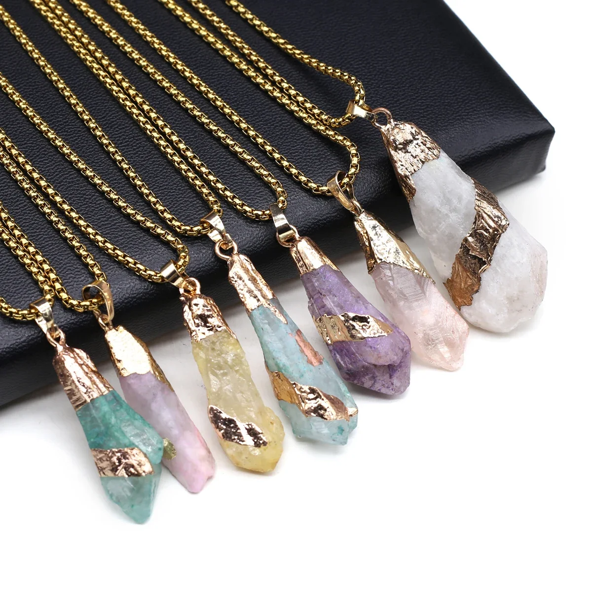 5 PCS Wholesale Natural Irregular Original Stone Crystal Reiki Healing Pendant Necklace Jewelry Anniversary Gift for Men Women
5 PCS Wholesale Natural Irregular Original Stone Crystal Reiki Healing Pendant Necklace Jewelry Anniversary Gift for Men Women