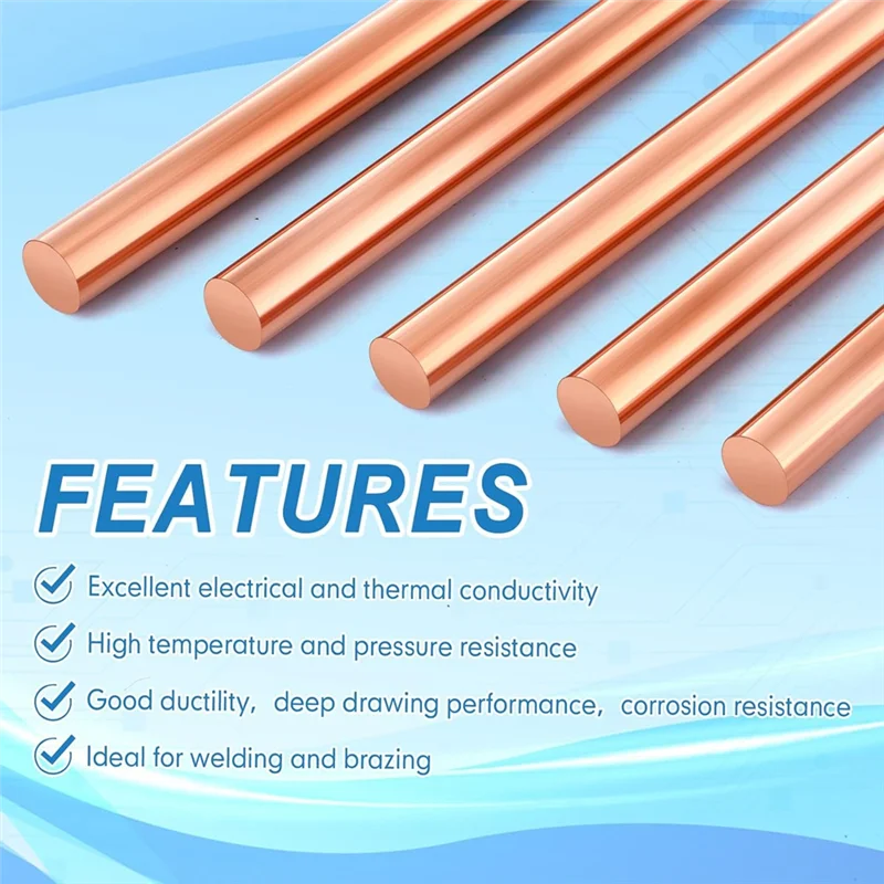 6Pcs Pure Copper Round Rod 3.94Inch Length 0.39Inch Diameter Bare Solid Metal Rod Copper Bar Lathe Bar Stock-ABUA
6Pcs Pure Copper Round Rod 3.94Inch Length 0.39Inch Diameter Bare Solid Metal Rod Copper Bar Lathe Bar Stock-ABUA