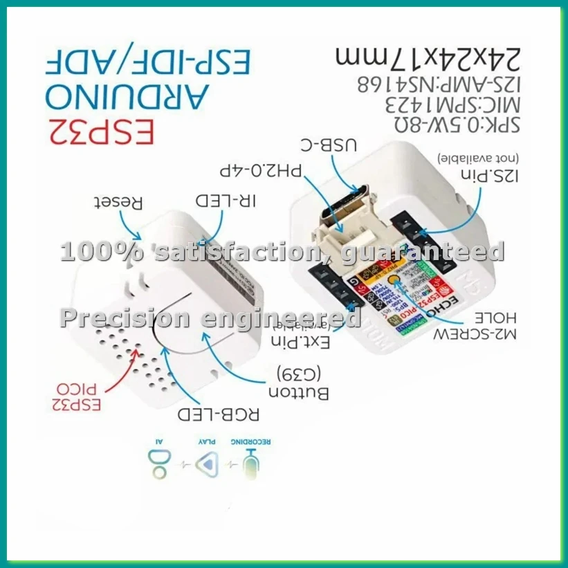 Программируемая умная колонка ATOM Compact с поддержкой STT, встроенным ESP32, Bluetooth, Wi-Fi, Internet-PZZW
Программируемая умная колонка ATOM Compact с поддержкой STT, встроенным ESP32, Bluetooth, Wi-Fi, Internet-PZZW