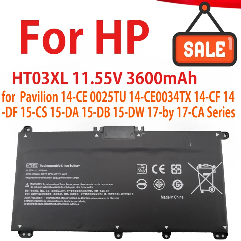 New HT03XL L11119-855 Laptop Battery for HP Pavilion 14-CE 0025TU 14-CE0034TX 14-CF 14-DF 15-CS 15-DA 15-DB 15-DW 17-by Series
New HT03XL L11119-855 Laptop Battery for HP Pavilion 14-CE 0025TU 14-CE0034TX 14-CF 14-DF 15-CS 15-DA 15-DB 15-DW 17-by Series