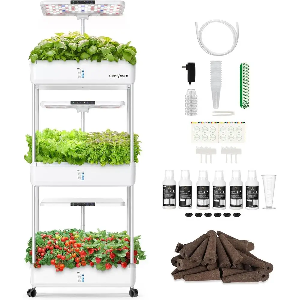 Indoor Garden Hydroponics System Kit: 66 Pods Plant Herb Garden Germination with LED Light, 30L Large Capacity Hydroponics Plant
Indoor Garden Hydroponics System Kit: 66 Pods Plant Herb Garden Germination with LED Light, 30L Large Capacity Hydroponics Plant