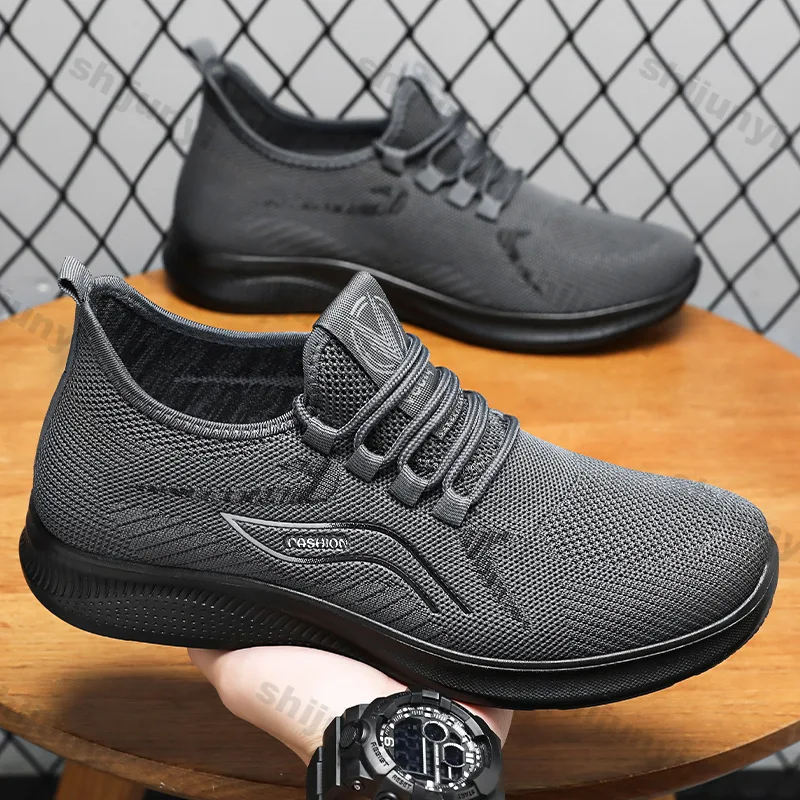 Мужские кроссовки, весенне-осенние сетчатые дышащие модные кроссовки на шнуровке, легкая удобная нескользящая уличная повседневная обувь 
Мужские кроссовки, весенне-осенние сетчатые дышащие модные кроссовки на шнуровке, легкая удобная нескользящая уличная повседневная обувь